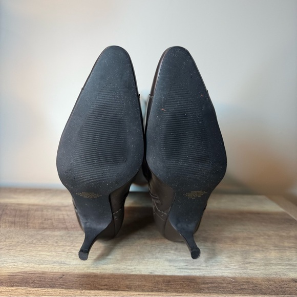 SILHOUETTES Brown Leather Knee High Zipper Boots Witchy Witch Kitten Victorian 9 - Picture 13 of 16